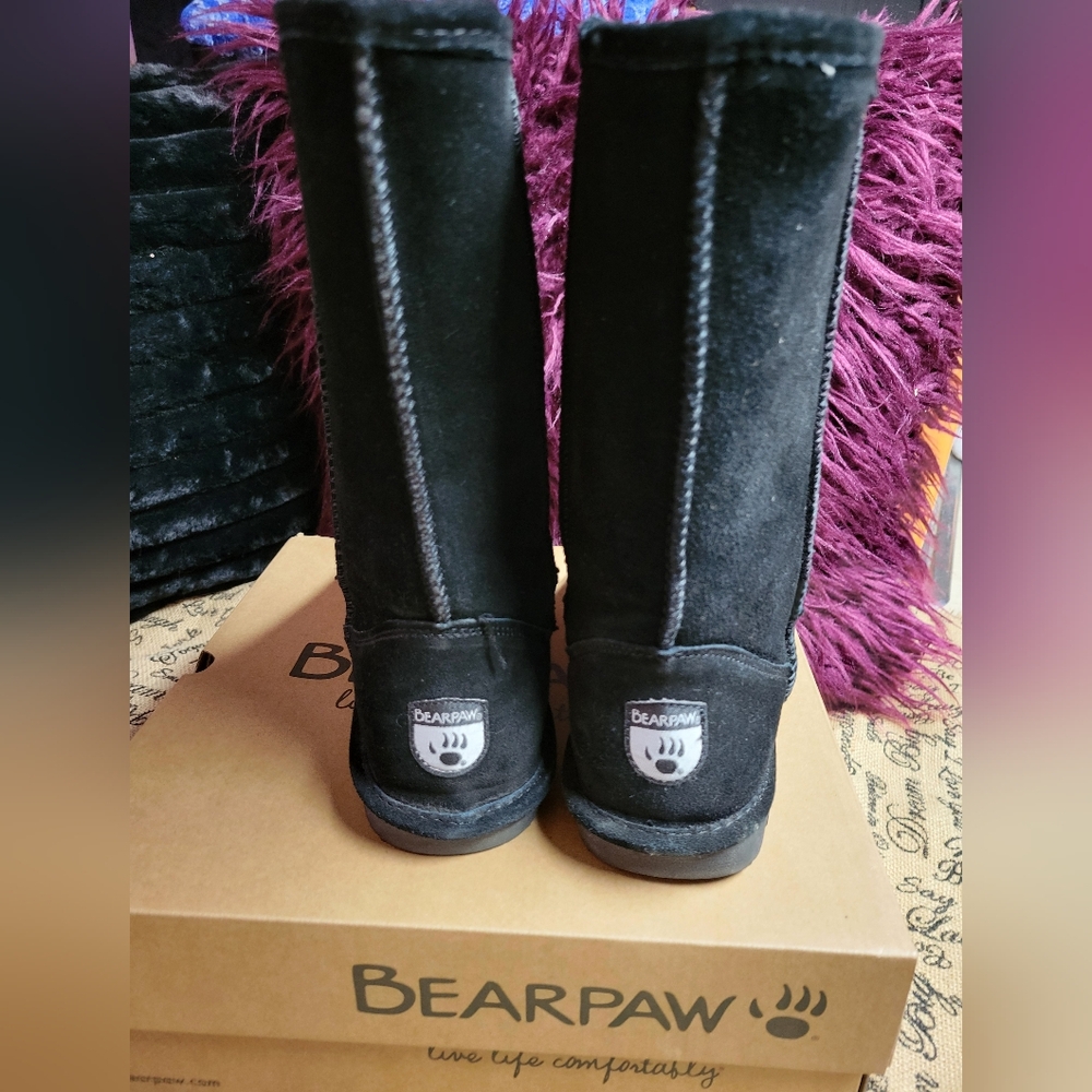 BearPaw size 10 Suede Emma boots-black - Picture 3 of 9